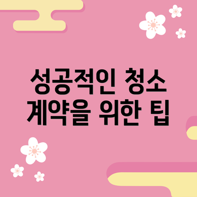 성공적인 청소 계약을 위한 팁