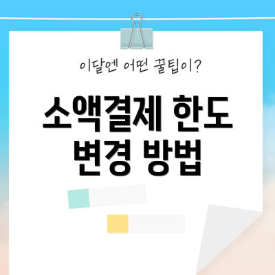 소액결제 한도 변경 방법