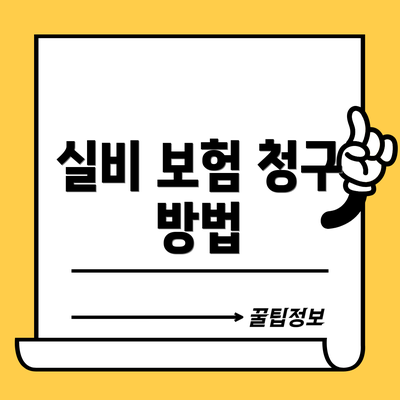 실비 보험 청구 방법
