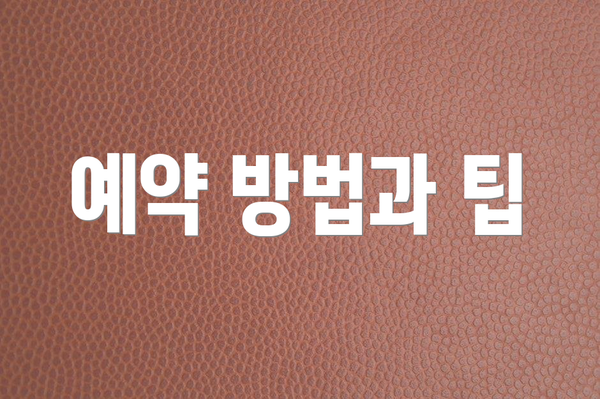 예약 방법과 팁