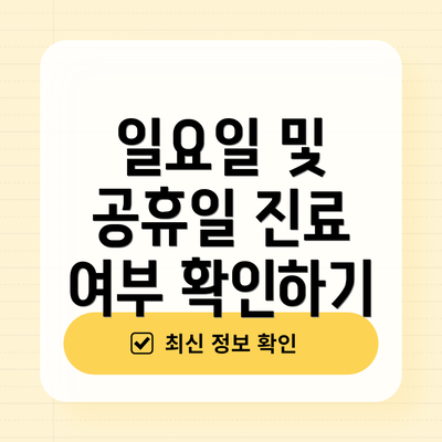일요일 및 공휴일 진료 여부 확인하기