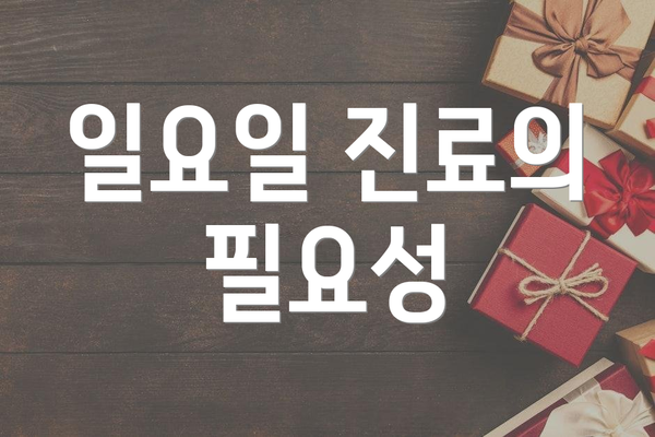 일요일 진료의 필요성