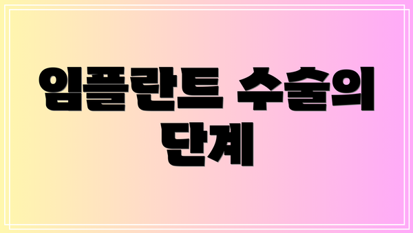임플란트 수술의 단계