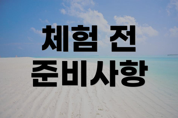 체험 전 준비사항