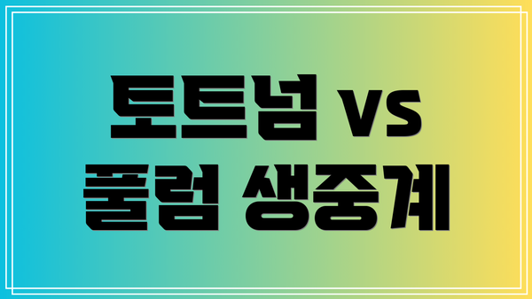 토트넘 vs 풀럼 생중계