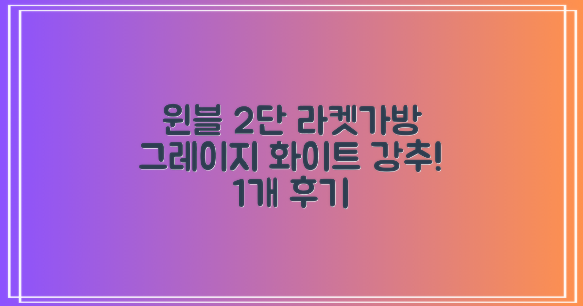 윈불 2단 배드민턴 테니스 라켓 가방, 그레이지 화이트, 1개 추천 리뷰