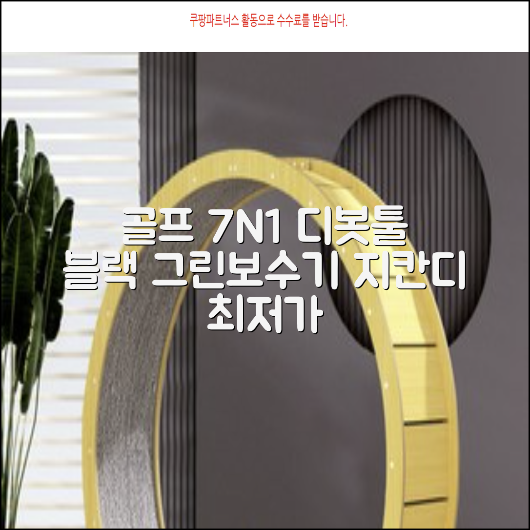 지칸디 골프 7N1 디봇툴 그린보수기 디봇수리기, 1개, 블랙 추천 리뷰