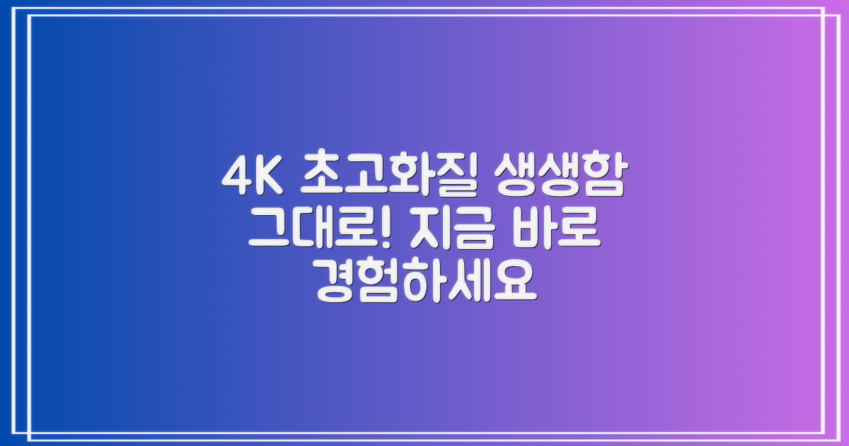 4K 화질, 생생함을 느껴보세요!