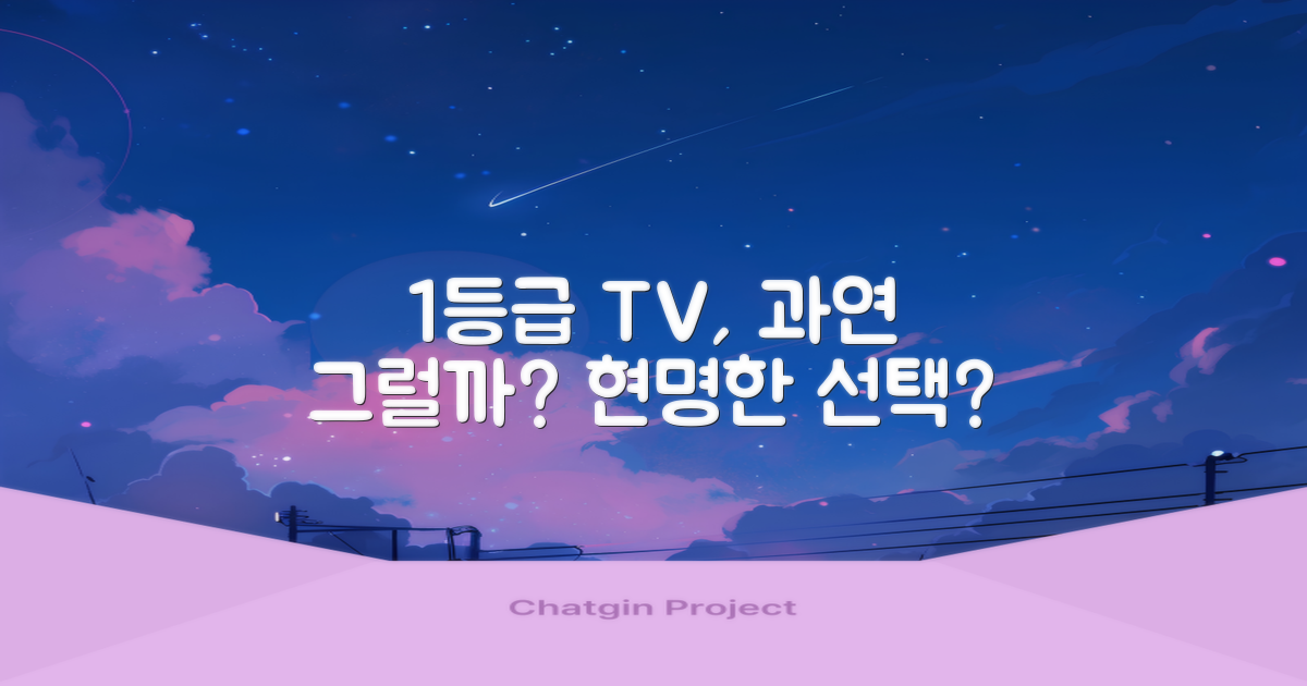 1등급 TV, 정말 좋은 선택일까?