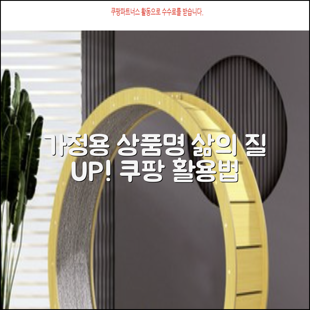 **가정용 [상품명] 활용법: 삶의 질 UP!**