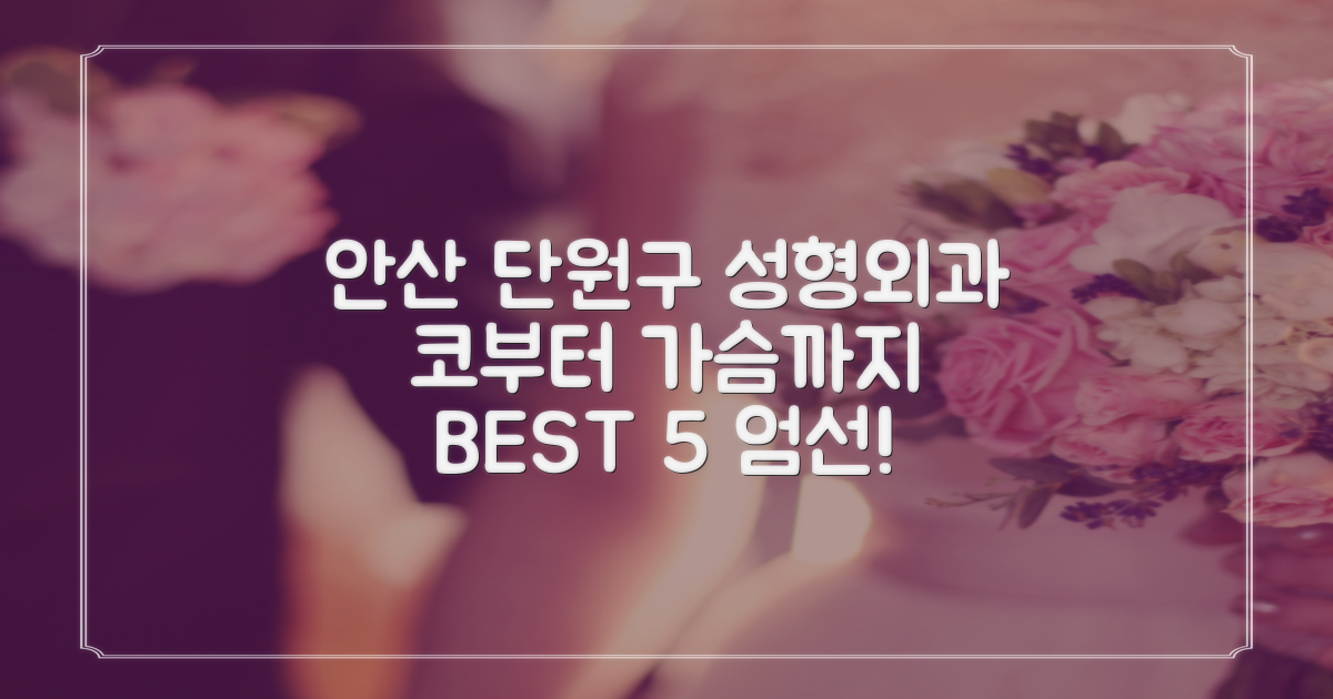 안산시 단원구 성형외과, 코부터 가슴까지 당신의 아름다움을 찾아줄 BEST 5