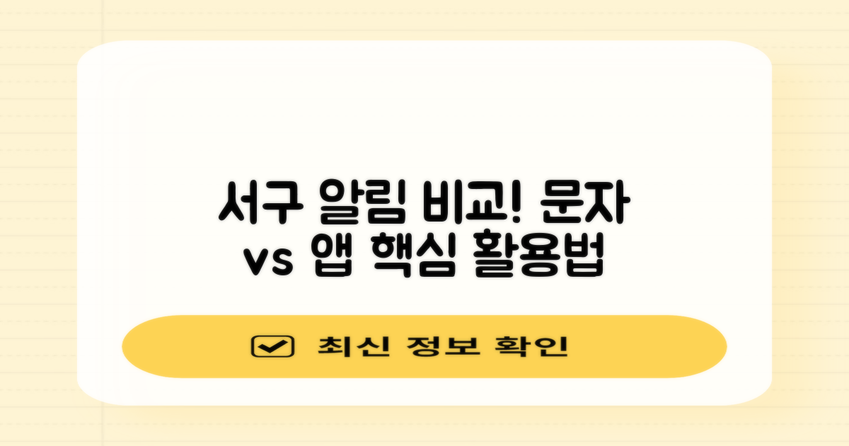 서구 알림 서비스 활용법: 문자 알림 vs. 앱 알림 비교 분석