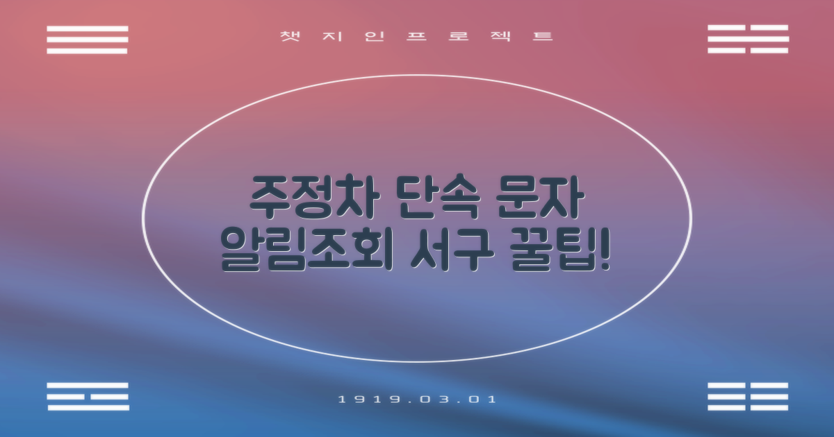 편리함과 신속함 추구, 서구 주정차단속 문자알림 서비스와 과태료 조회법