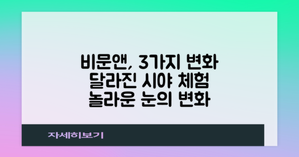 3가지 복용 후 달라진 시야: 비문앤으로 경험하는 눈의 변화