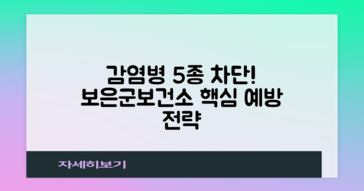5종 감염병, 조기 차단: 보은군보건소 예방접종 전략 비교 분석