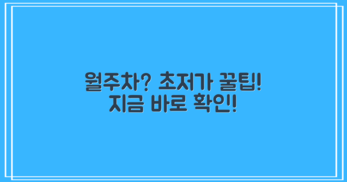월주차, 가장 저렴하게 이용하는 법?