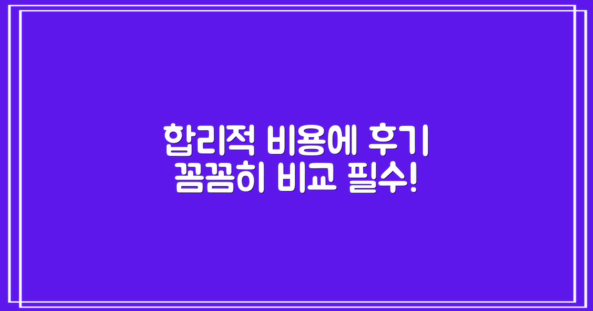 합리적 비용, 후기 꼼꼼히 비교해봐요.